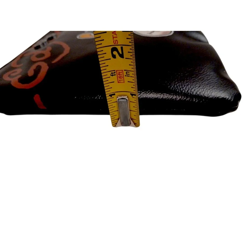 NEW! Ed Hardy Wristlet Zip Clutch Black Moto Purse Skull Roses Punk Skater‎ Love